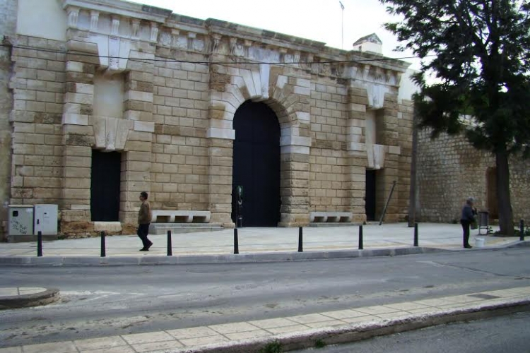view of the high stone gate