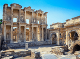 remains of an ancient building with columns