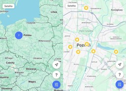 mapy Polski i Poznania z zaznaczonymi 7 punktami