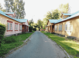 old wooden roads on both sides of the road