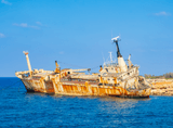 shipwreck on the seashore