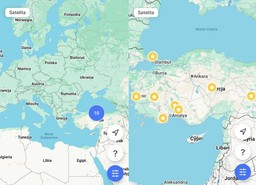 mapa Europy i mapa Turcji z zaznaczonymi 10 punktami