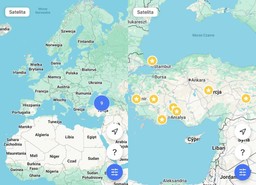 mapa Europy i mapa Turcji z zaznaczonymi 9 punktami