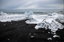 beach with pieces of crystal