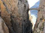 a secure bridge between the rocks of the canyon