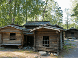 old wooden cottages