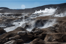 morse waves hitting the rocks