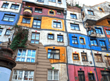 multicoloured townhouse