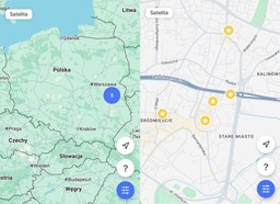 mapy Polski i Lublina z zaznaczonymi 5 punktami