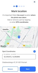 mark location - Findia app view