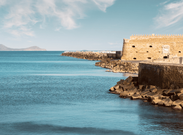 fortress above the sea coast