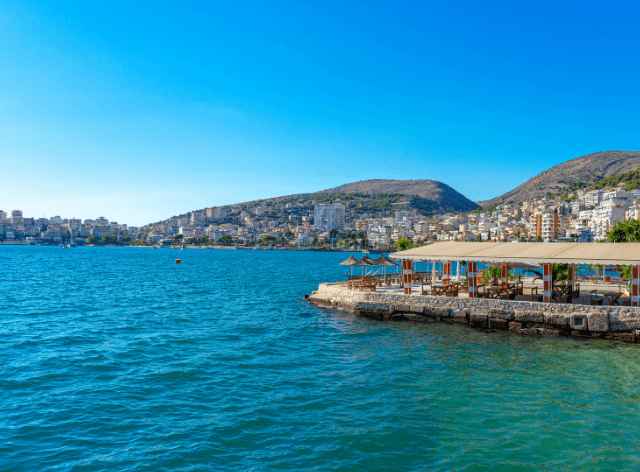 promenade over a bay with transparent water